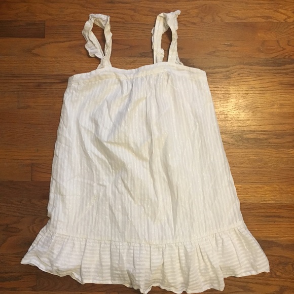 Madewell Metallic Stripe Ruffle Dress Size S - Picture 2 of 6
